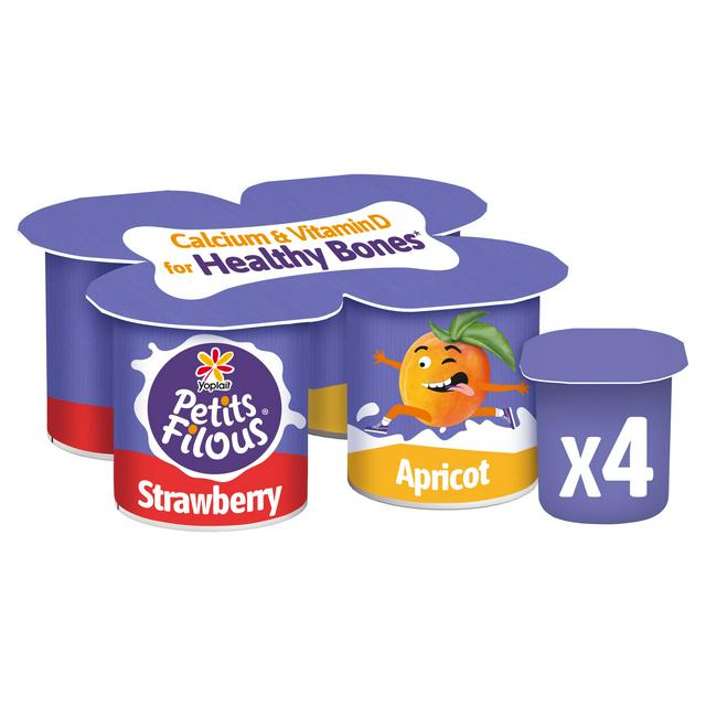 Petits Filous Kids Strawberry & Apricot Yoghurt 4x85g