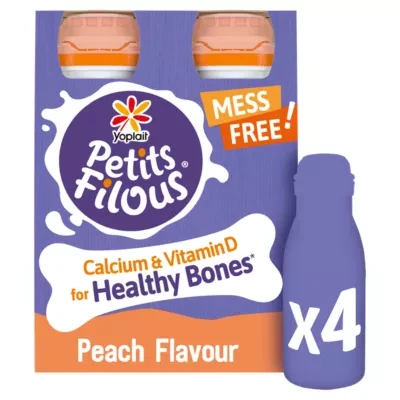 Petits Filous Peach Flavour Drinking Yoghurt 4 x 100g (400g)