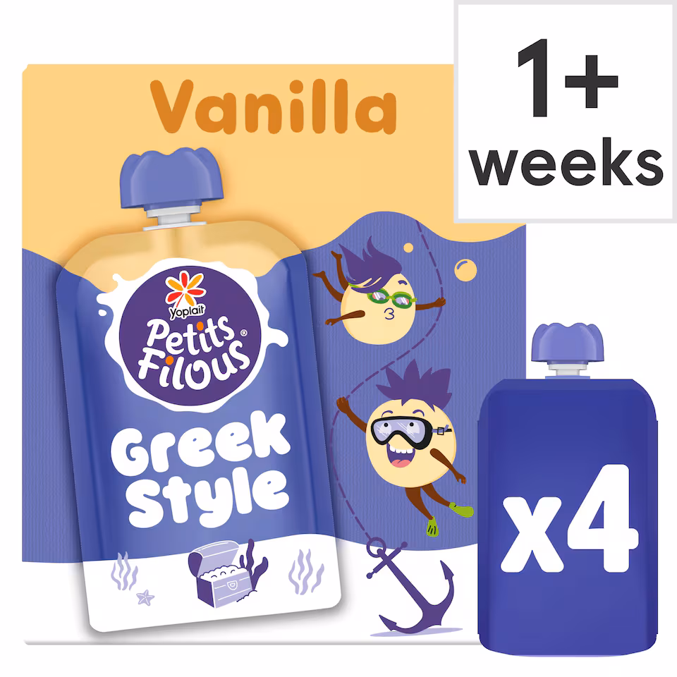 Petits Filous Greek Style Vanilla Yogurt Pouch 4x85g