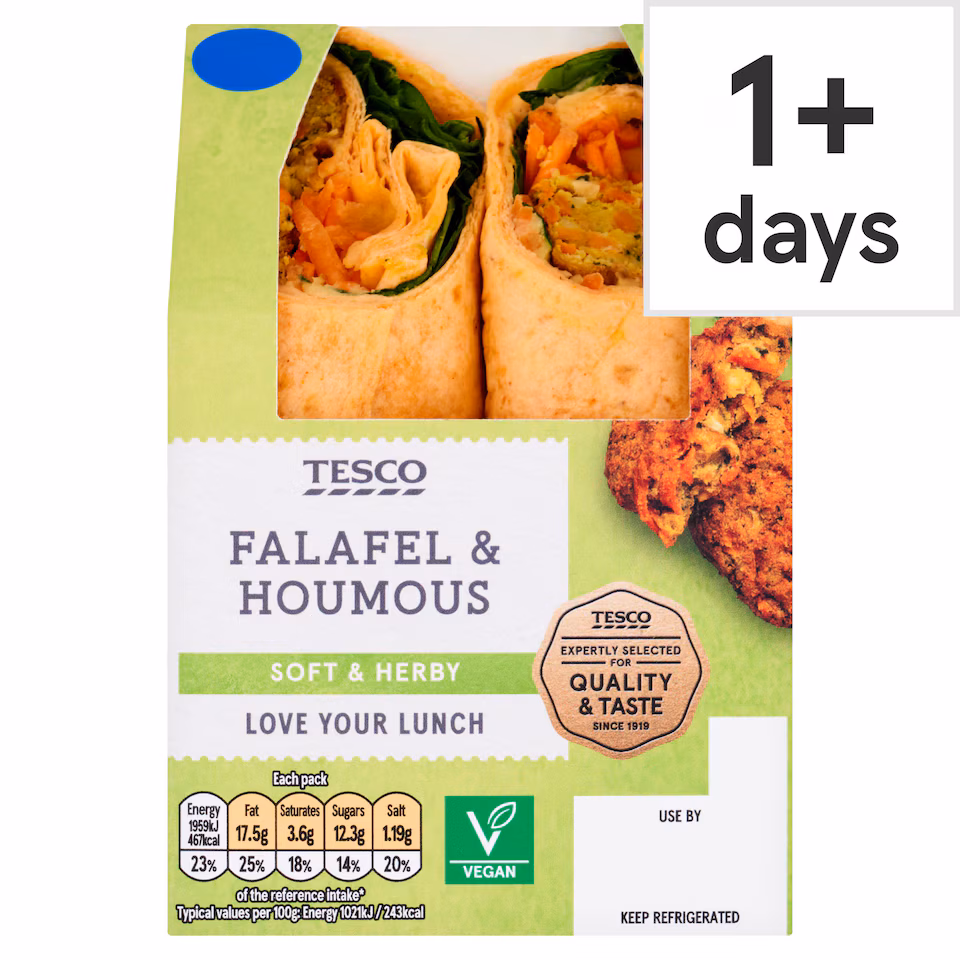 Tesco Falafel and Houmous Wrap