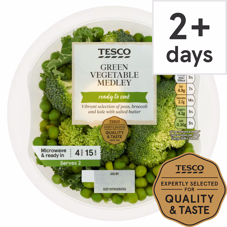 Tesco Green Vegetable Medley 250G