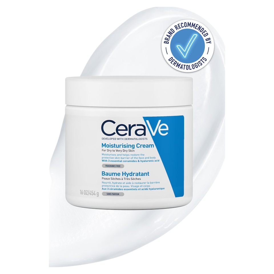 CeraVe Moisturising Cream Pot with Hyaluronic Acid & Ceramides for Dry to Very Dry Skin 454g​