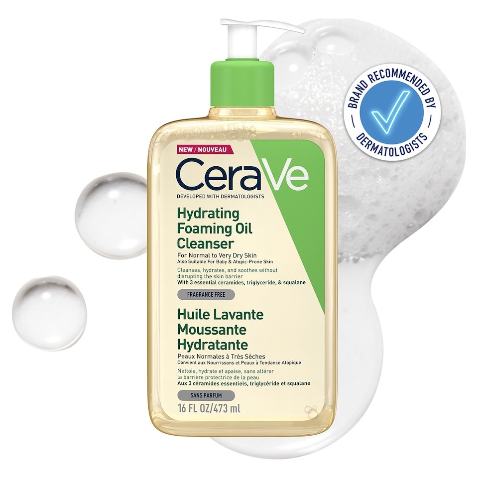 CeraVe Hydrating Foaming Oil Cleanser  for Normal to Very Dry Skin 473ml