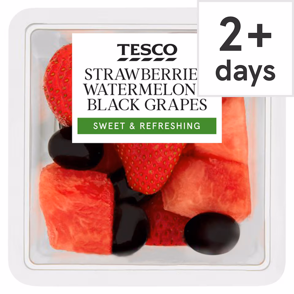 Tesco Watermelon Strawberry & Black Grape 220G