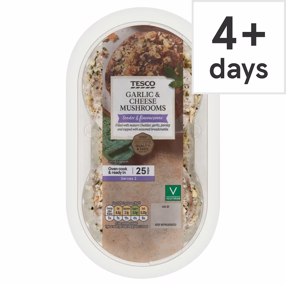 Tesco Garlic & Cheese Mushrooms 200g