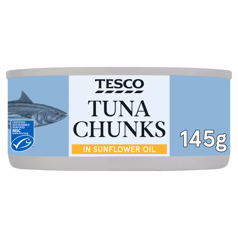 Tesco Tuna Chunks In Sunflower Oil 145G