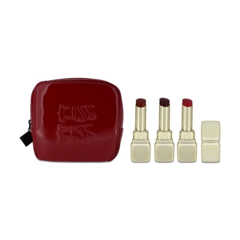 Guerlain KissKiss Shine Bloom Lipstick Trio Gift Set 3 x 3.2g | Multi | 1