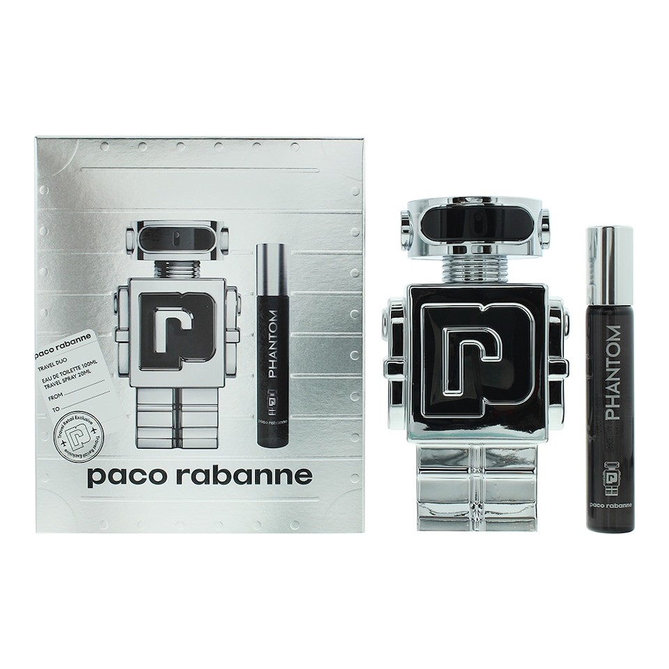 Paco Rabanne Phantom Eau de Toilette 100ml & Eau de Toilette 20ml Gift Set | Silver | Multi | One Size