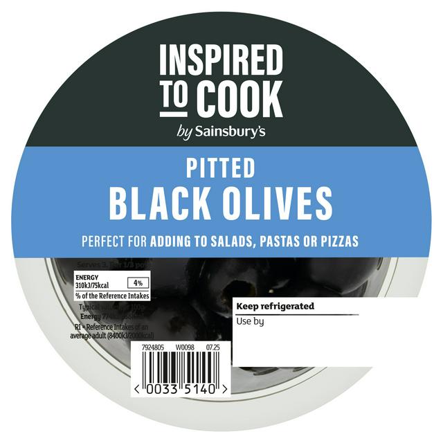 Sainsbury's Pitted Black Olives 120g
