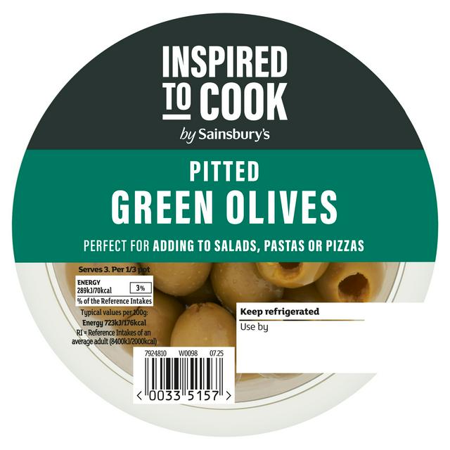 Sainsbury's Pitted Green Olives 120g