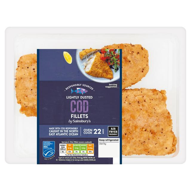 Sainsbury's Lightly Dusted MSC Cod Fillets x2 255g