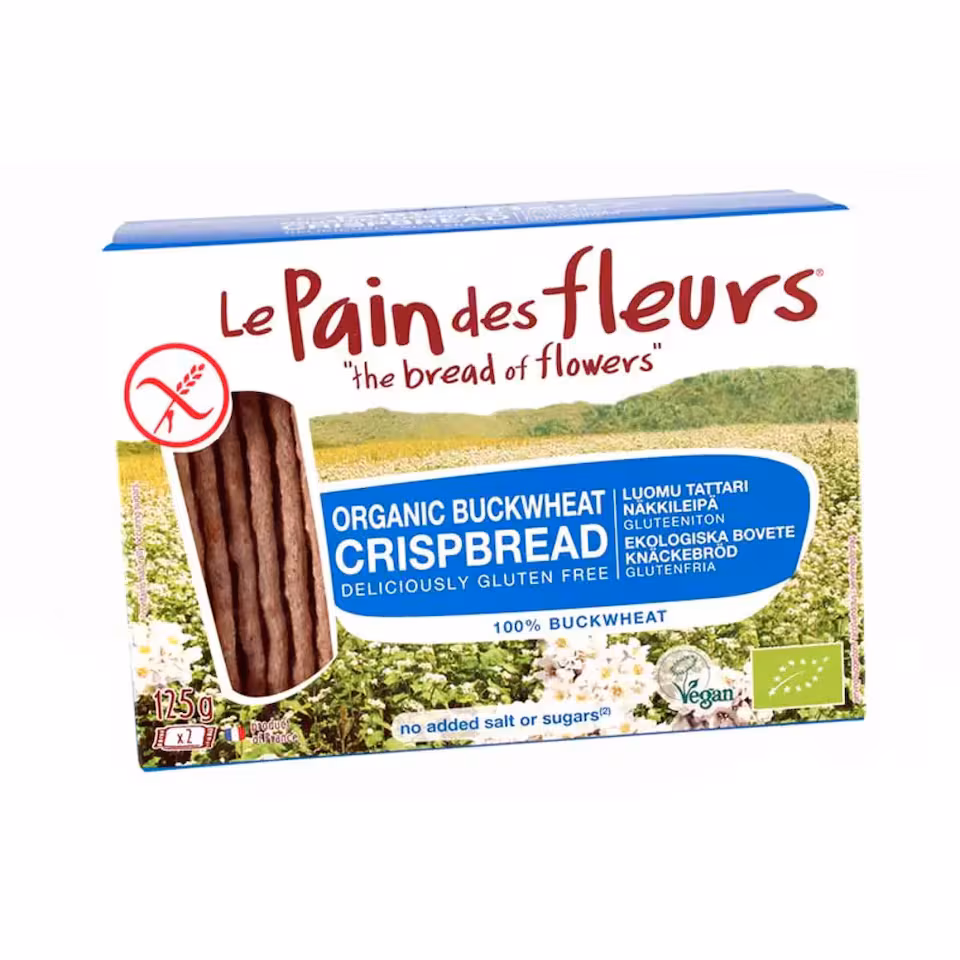 Gluten-Free Buckwheat Crispbread (No Added Sugar or Salt) 125g, Organic (Le Pain des Fleurs) | Multi