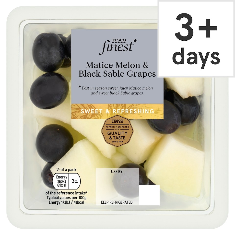 Tesco Finest Matice Melon & Black Sable Grapes 300g