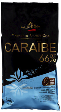 Sjokolade Mørk 66% "caraibe" 3x3kg Valrhona