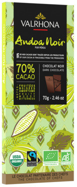 Mørk Sjokolade 70% Andoa Noire 70g Valrhona