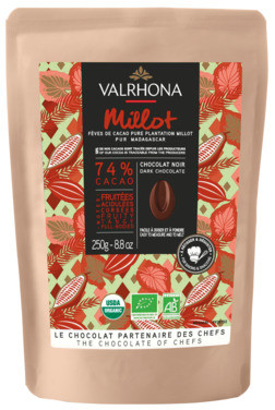 Mørk Sjokolade 74% Millot Økologisk Hjemmebaking 250g Valrhona
