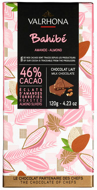 Melkesjokolade 46% med Mandler 120g Valrhona