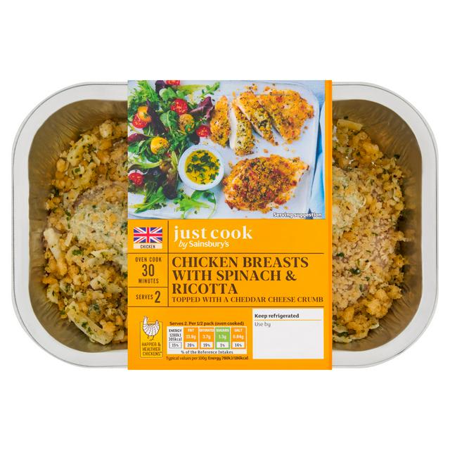 Sainsbury's Just Cook Chicken Breasts with Spinach & Ricotta 360g