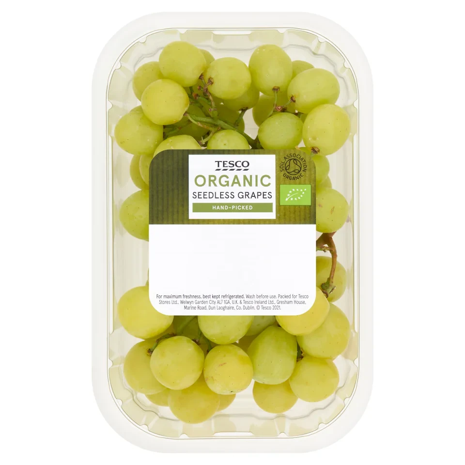 Tesco Organic Seedless Grapes 400g
