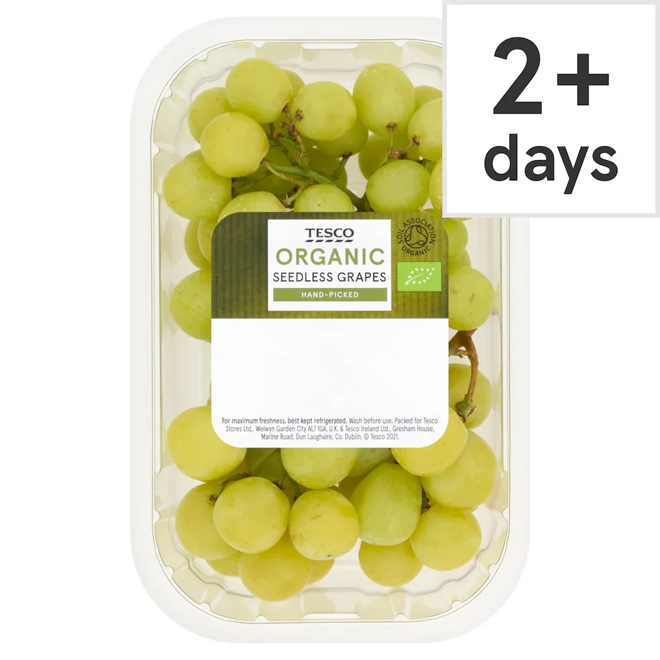 Tesco Organic Seedless Grapes 400g