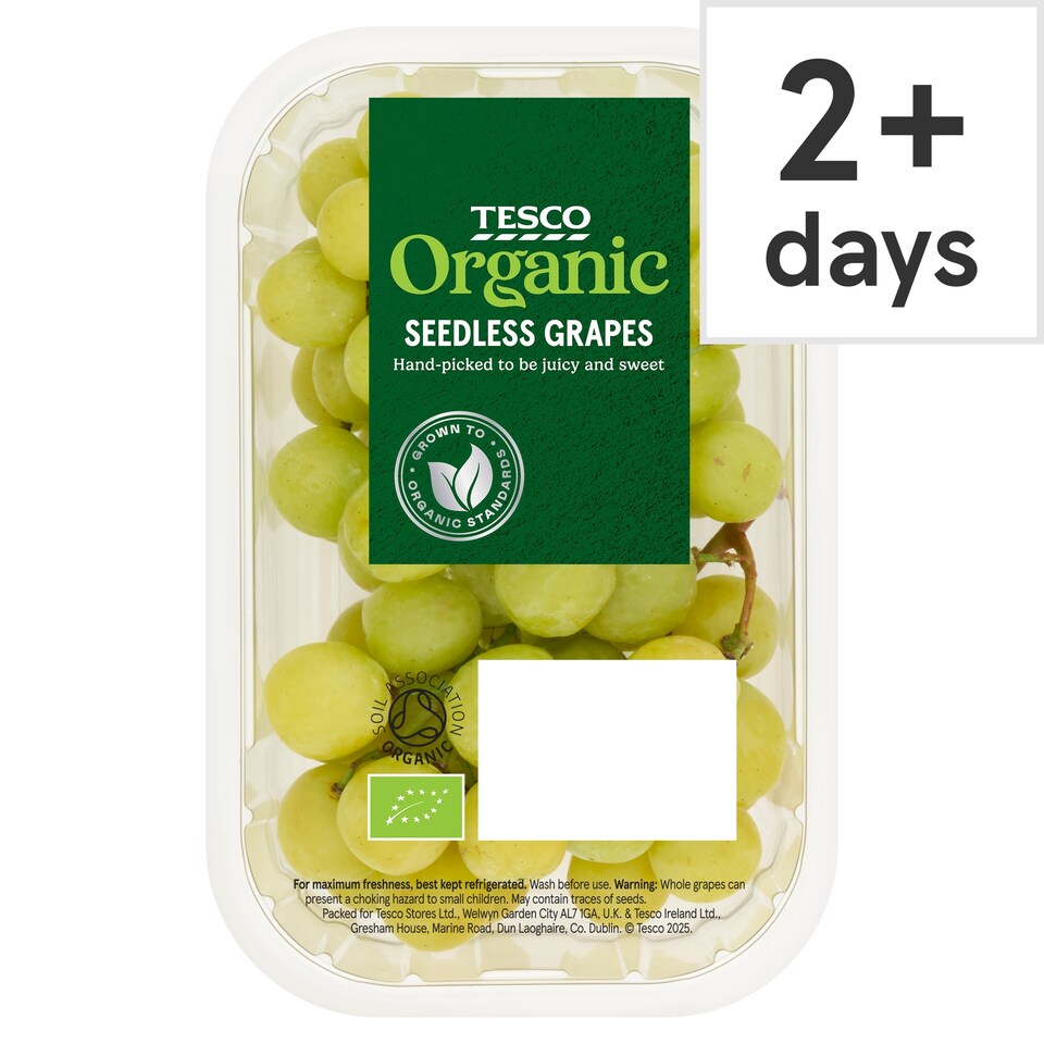 Tesco Organic Seedless Grapes 400g