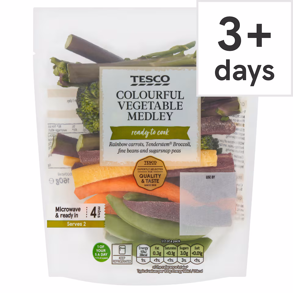 Tesco Colourful Vegetable Medley 160g
