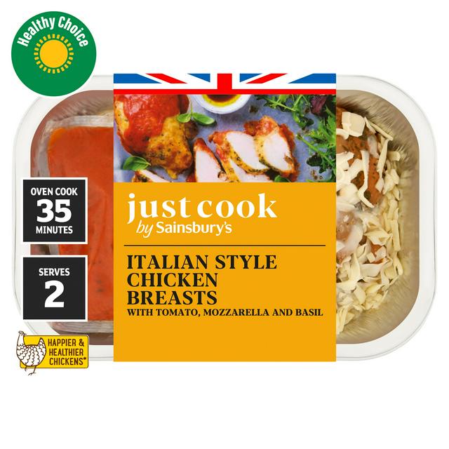 Sainsbury's Just Cook Italian Style Chicken Breasts with Tomato Mozzarella & Basil 415g