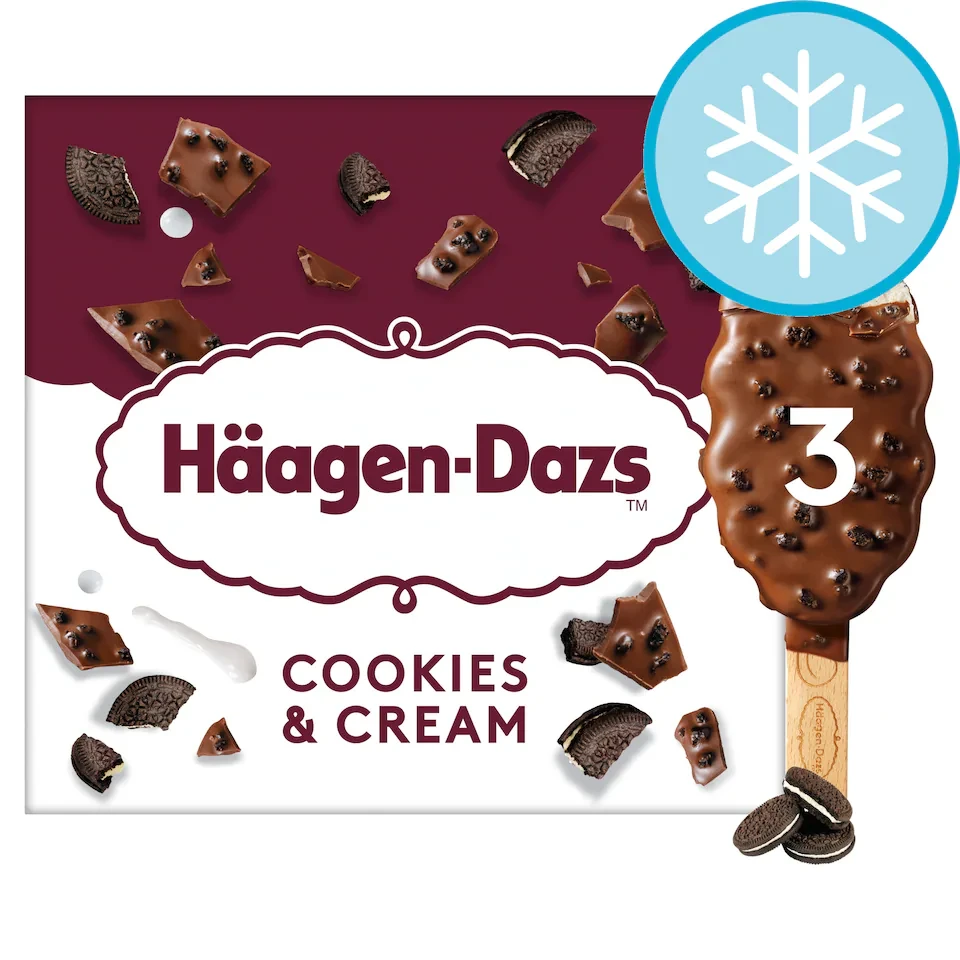 Haagen-Dazs Crunchy Cookies and Cream Ice Cream Stick 3x80ml