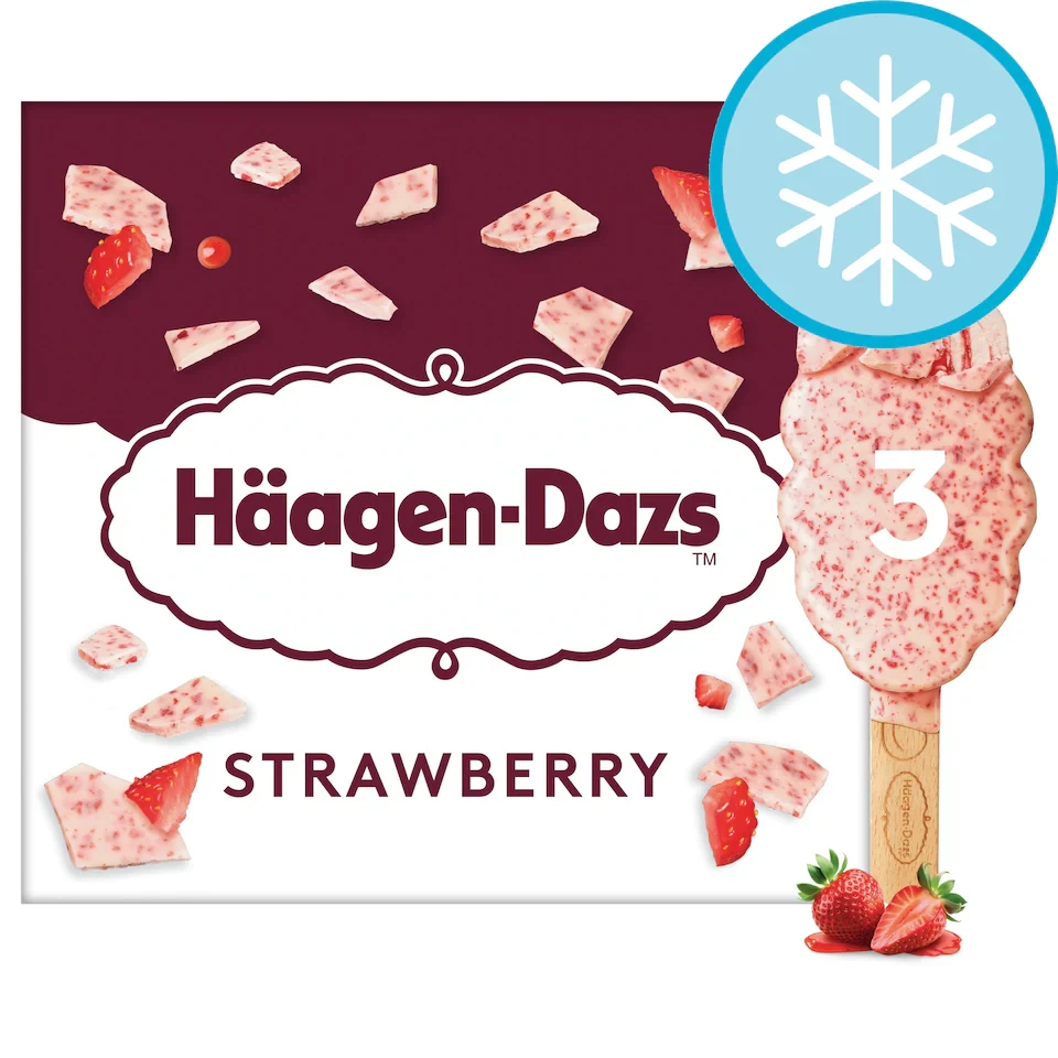 Haagen-Dazs Creamy Strawberry Ice Cream Stick Bar 3x80ml