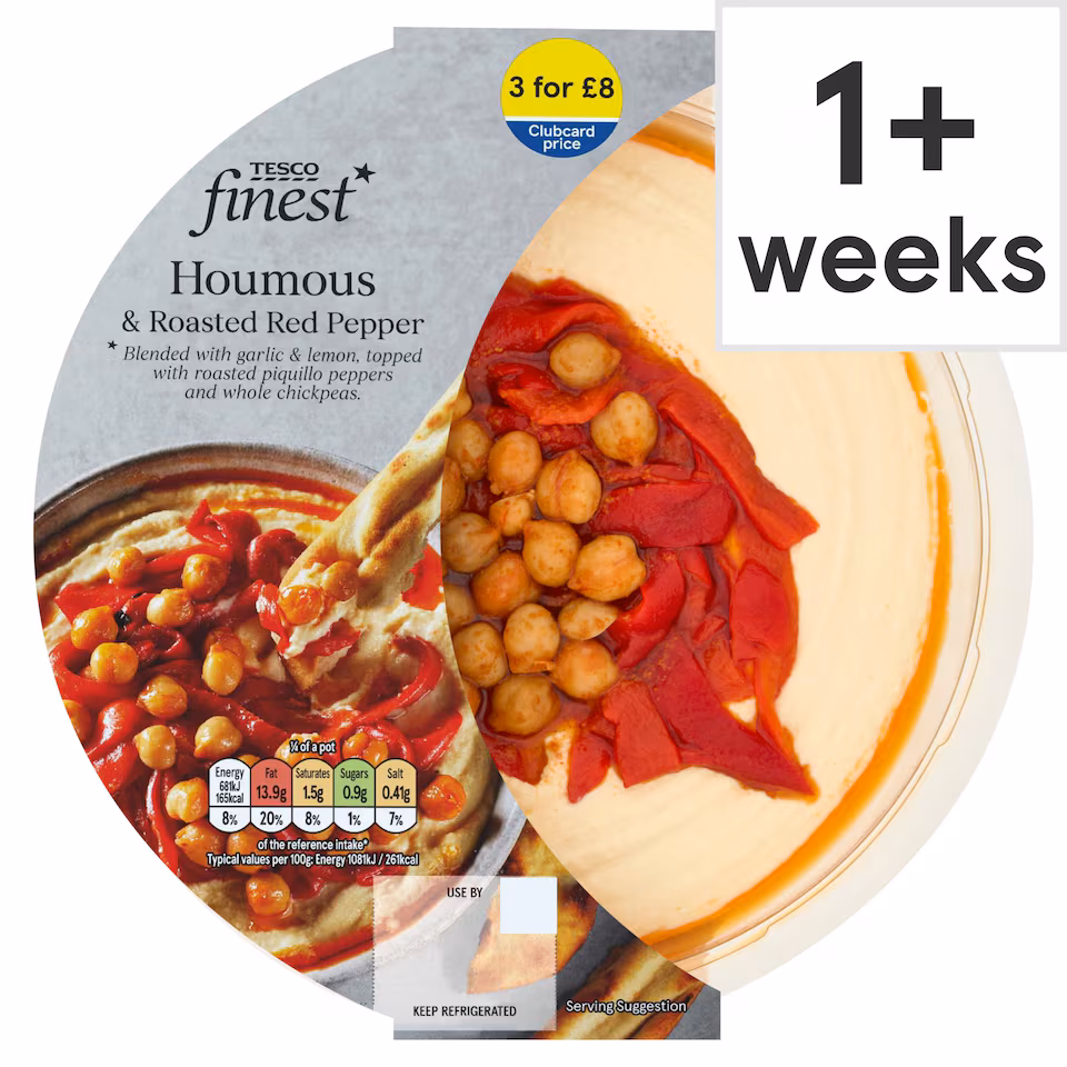 Tesco Finest Houmous & Roasted Red Pepper 250g