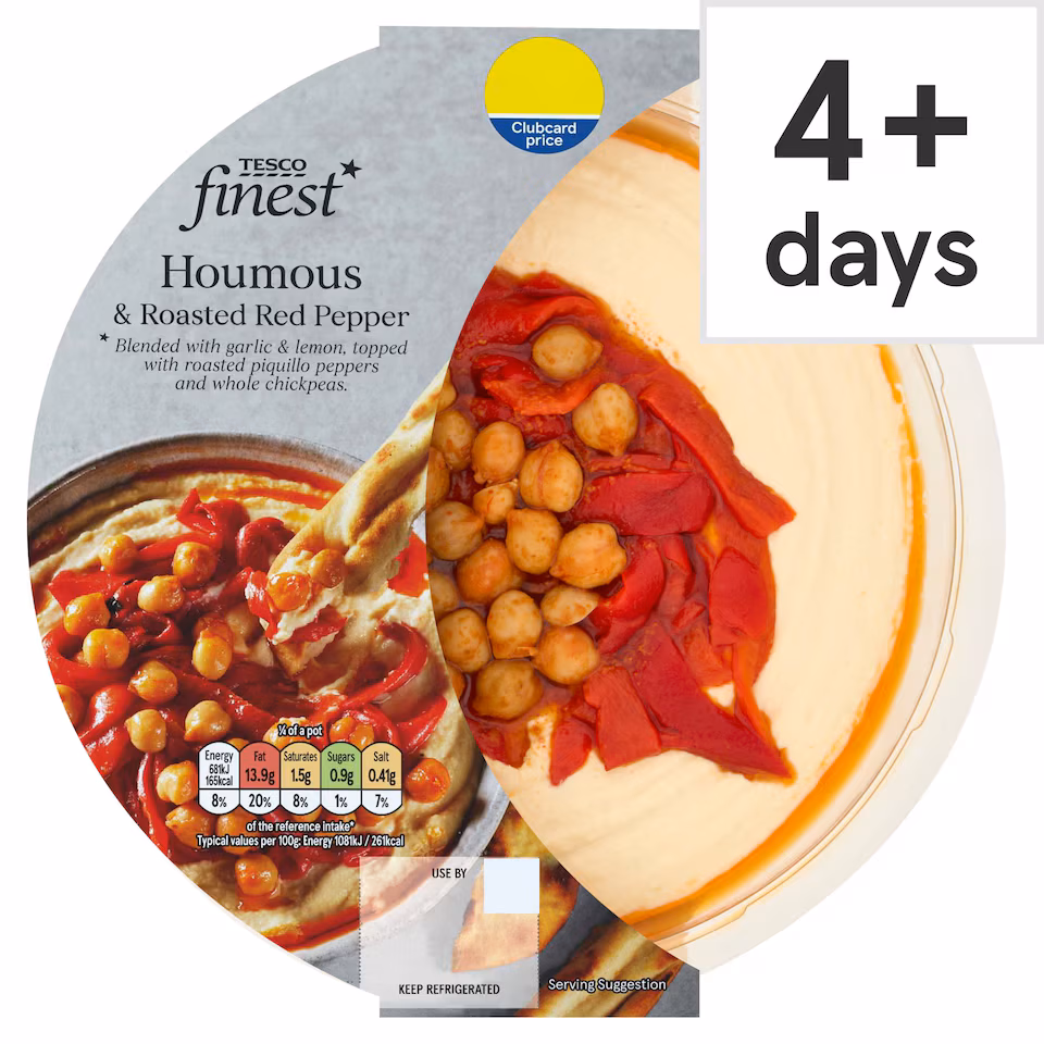 Tesco Finest Houmous & Roasted Red Pepper 250g