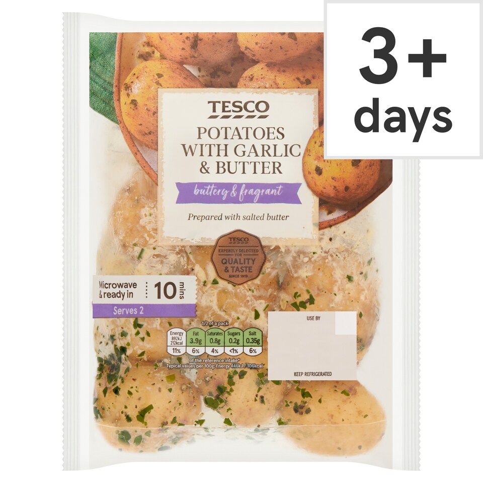Tesco Potatoes with Garlic Butter 400g
