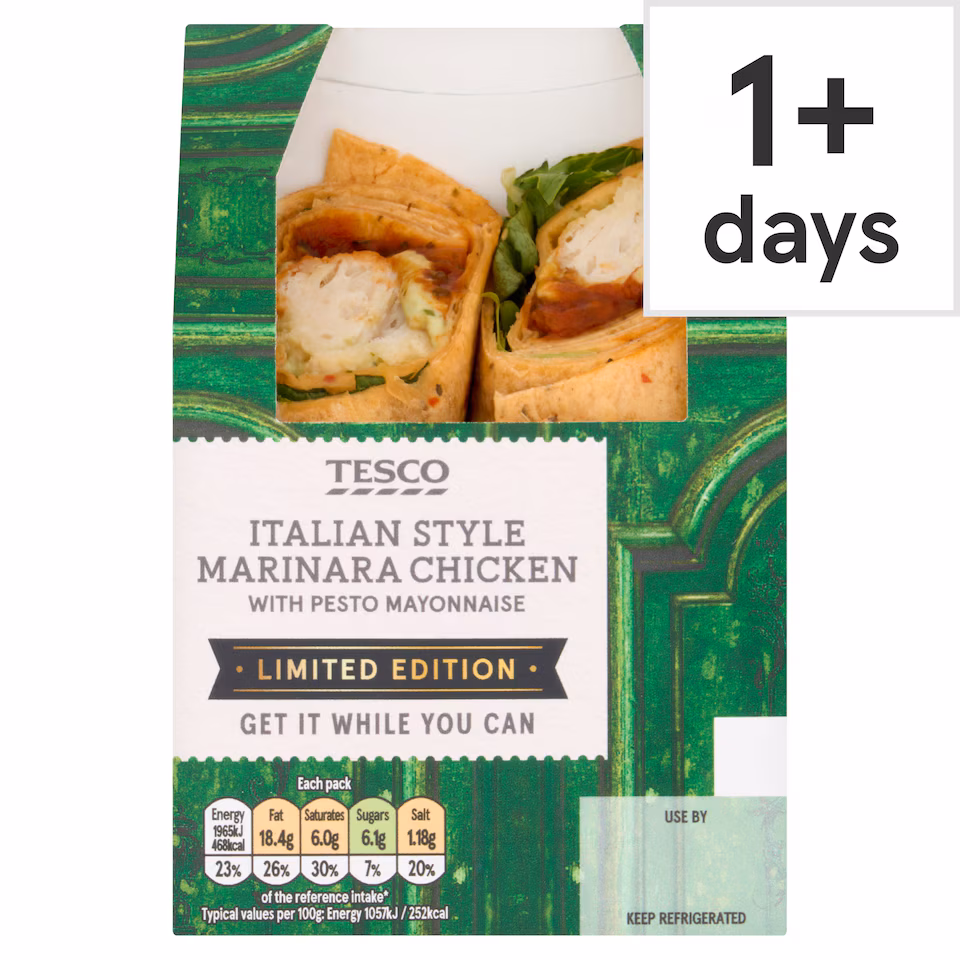 Tesco Italian Marinara Chicken Wrap Limited Edition