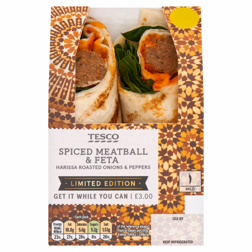 Tesco Spiced Meatball and Feta Wrap Limited Edition