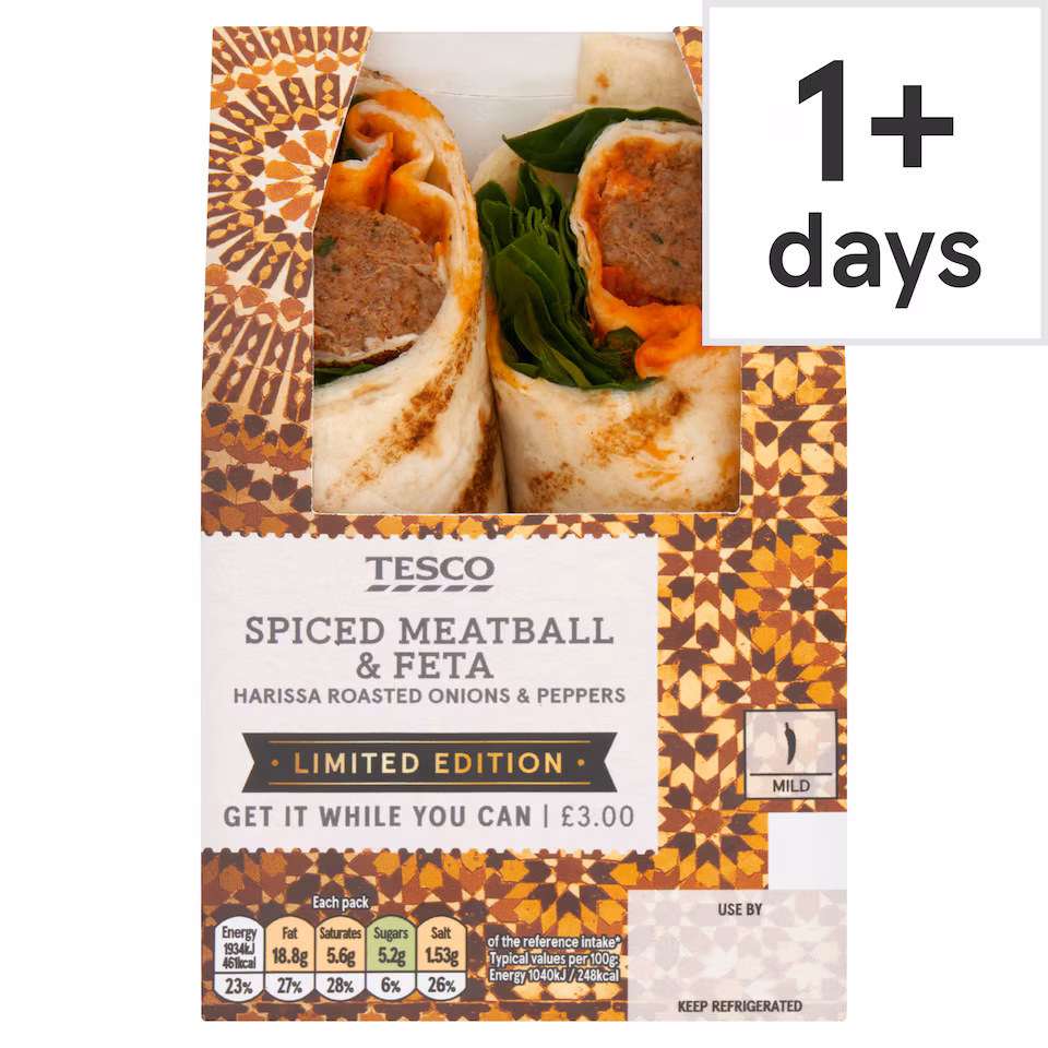 Tesco Spiced Meatball and Feta Wrap Limited Edition