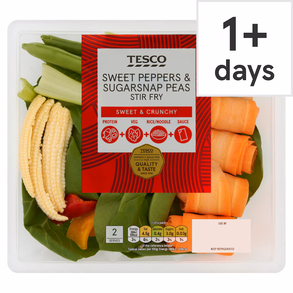 Tesco Sweet Peppers & Sugarsnap Peas Stir Fry 200g