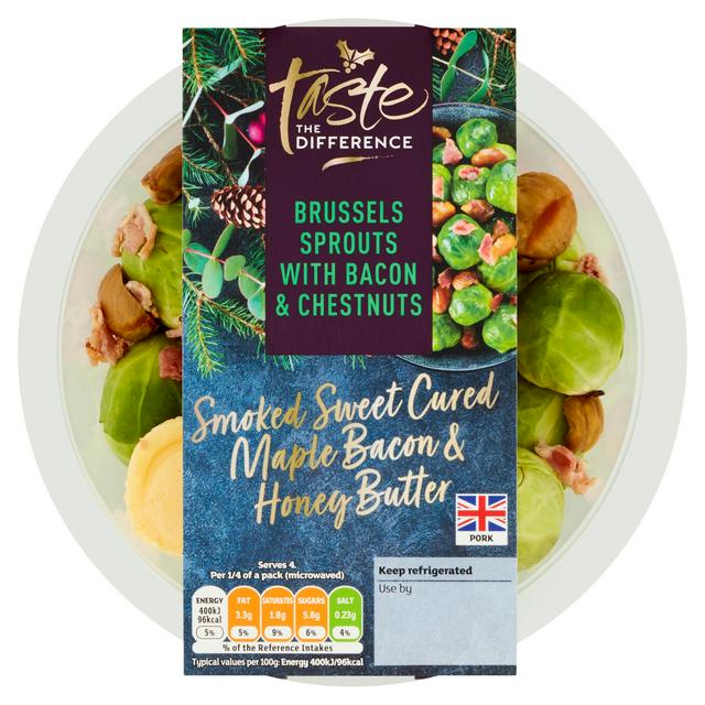 Sainsbury's Brussels Sprouts with Bacon & Chestnuts, Taste the Difference 400g