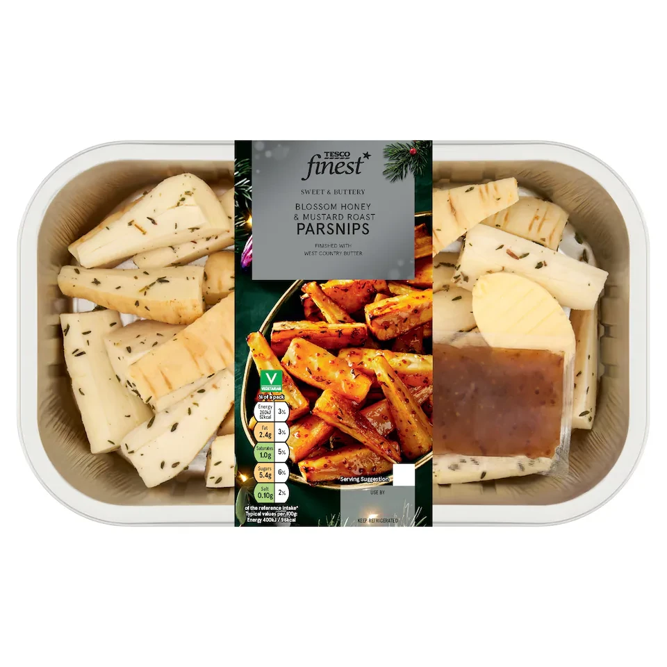 Tesco Finest Parsnips with Blossom Honey & Wholegrain Mustard Dressing 400g