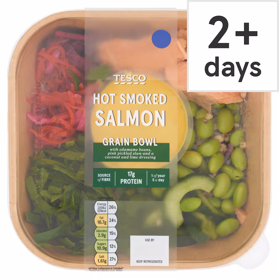 Tesco Hot Smoked Salmon Grain Bowl 395g