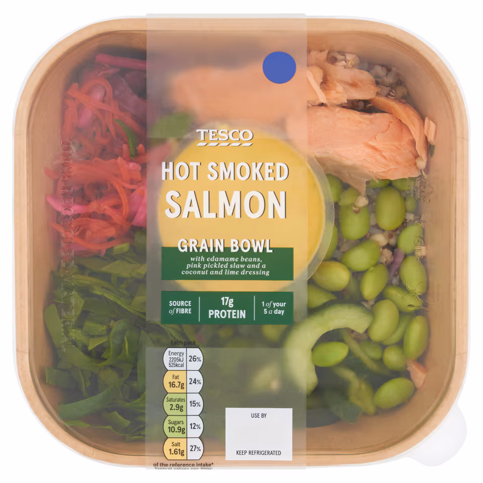 Tesco Hot Smoked Salmon Grain Bowl 395g
