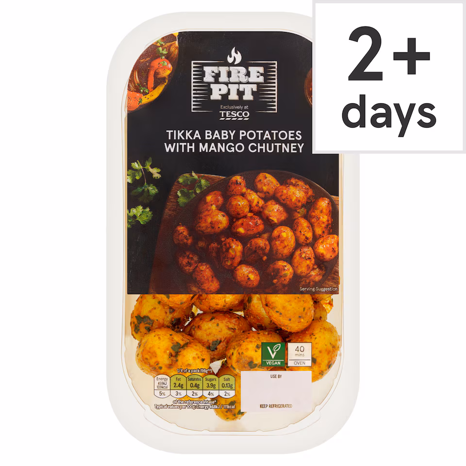 Tesco Fire Pit Tikka Baby Potatoes With Mango Chutney 500g