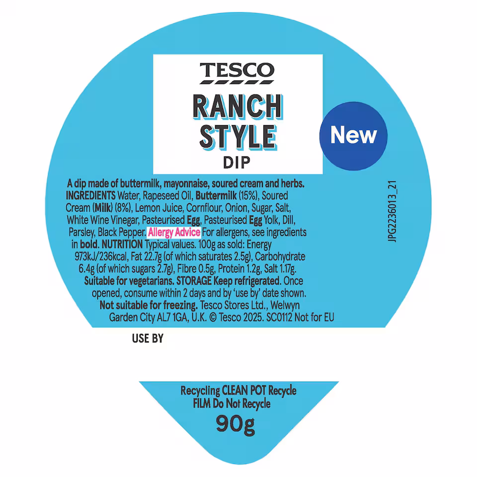 Tesco Ranch Style Dip 90g