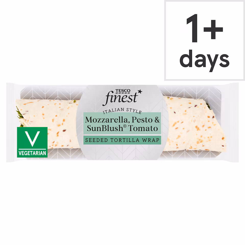 Tesco Finest Seeded Tortilla Wrap - Mozzarella, Pesto & SunBlush Tomato
