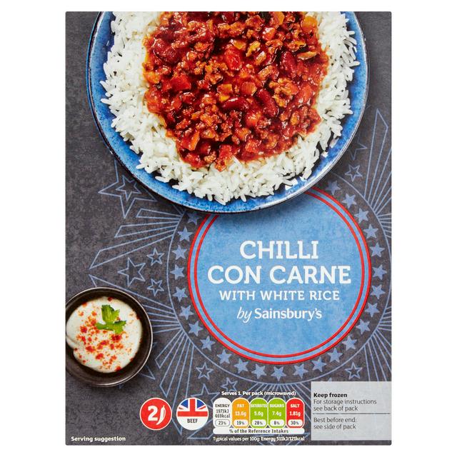 Sainsbury's Chilli Con Carne & White Rice Ready Meal For 1 400g