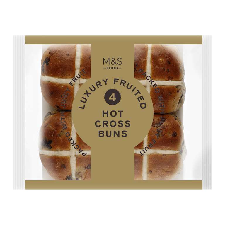 M&S 4 Luxury Hot Cross Buns