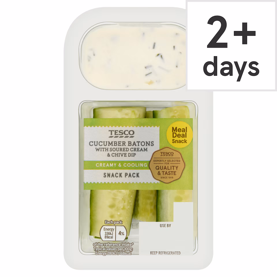 Tesco Cucumber With Soured Cream & Chive Dip 120g