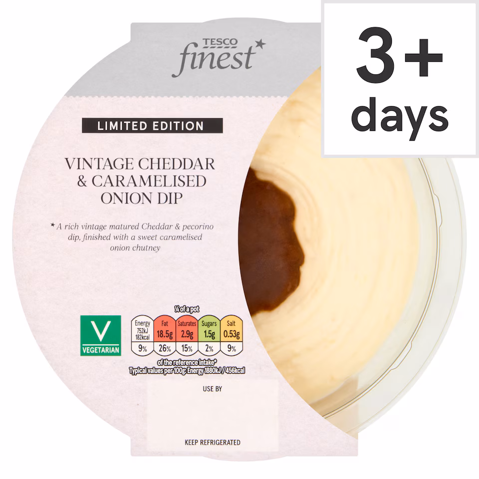Tesco Finest Vintage Cheddar & Caramelised Onion Dip 160g