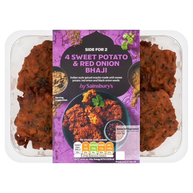 Sainsbury's Sweet Potato & Red Onion Bhaji x4 200g