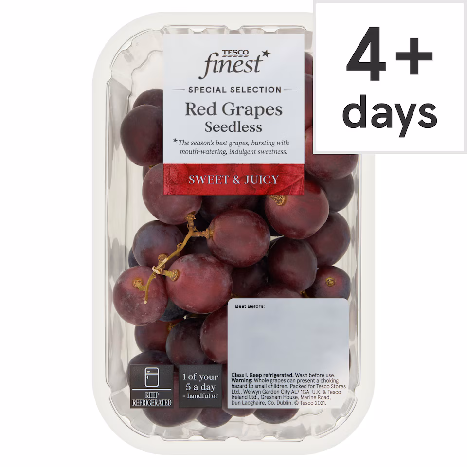 Tesco Finest Red Grapes Seedless 500G