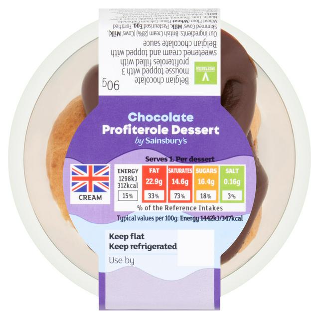 Sainsbury's Belgian Chocolate Profiterole Dessert 90g